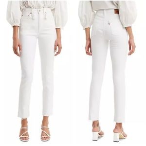 2/$99 Levi's 501 S High Rise Skinny Jeans White